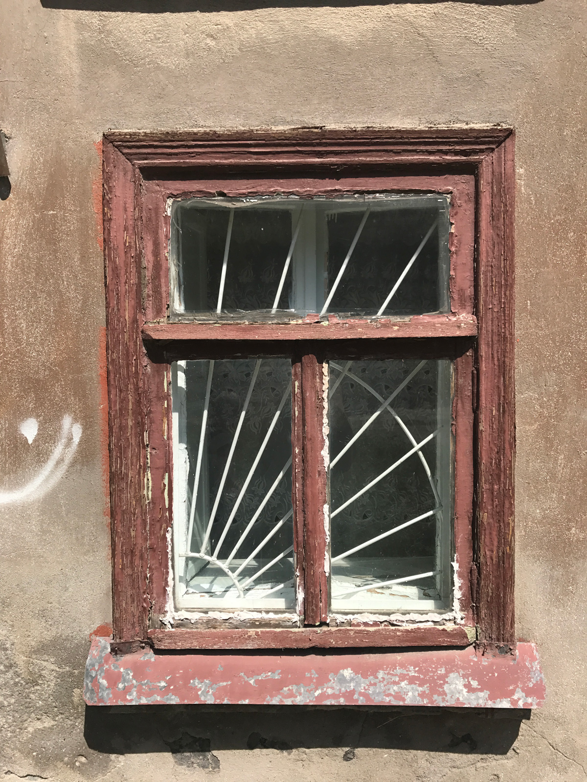 Windows of old houses in Odessa