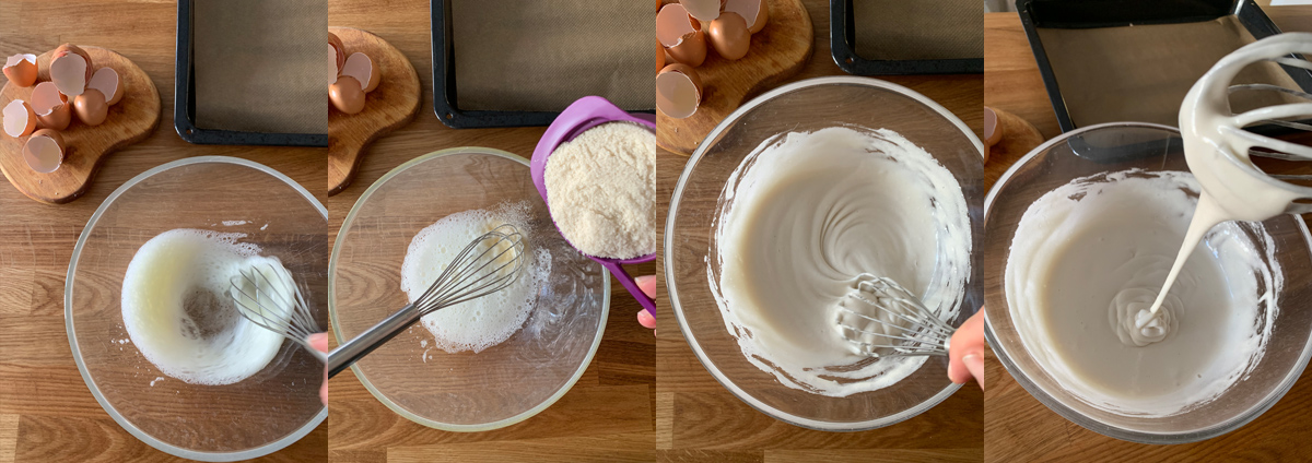 Cookies Roses - whisk the whites for the meringue