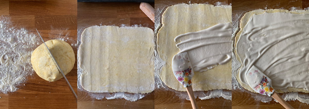 Cookies Roses - putting meringue on the dough