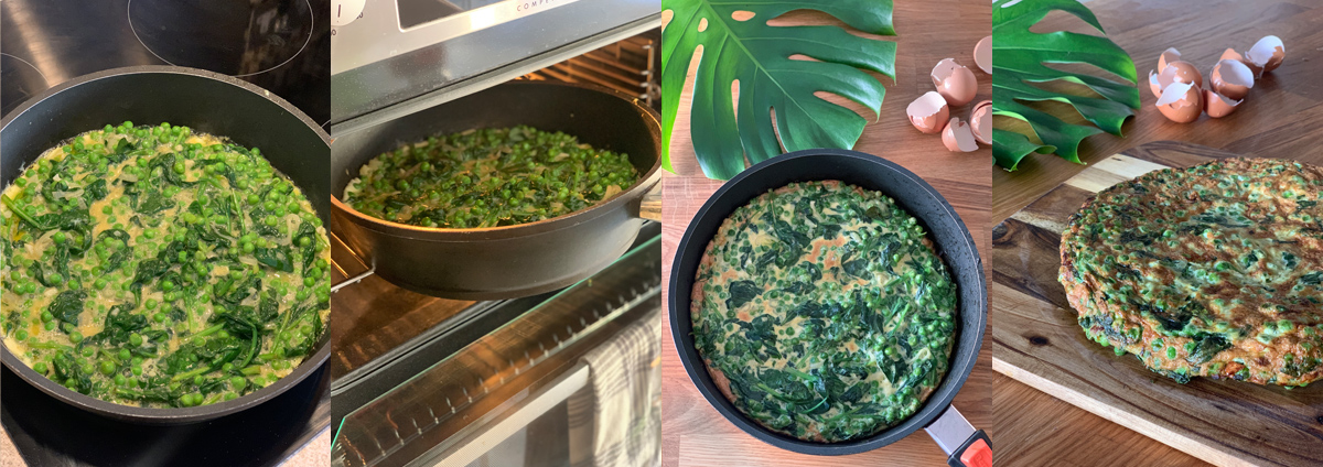 Green tortilla - bake in the oven until the top is completely golden brown