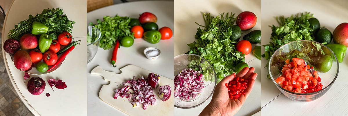 Mango Pico de Gallo. Salad with mango. The best culinary recipes on the gastronomy blog of Maria Kalenska.