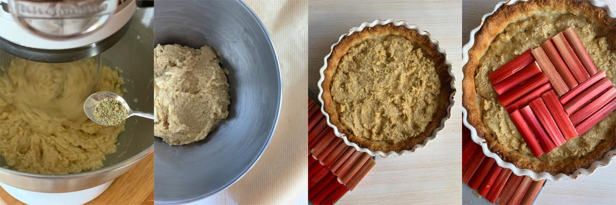 Rhubarb frangipane tart