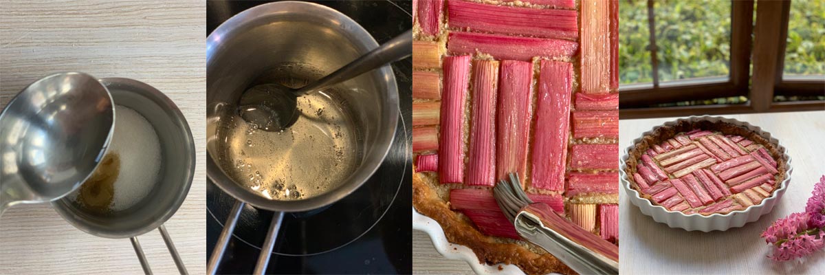 Rhubarb frangipane tart